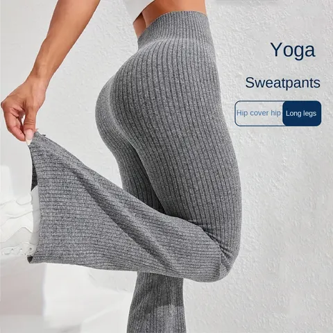 Bauchformende Damen-Yogahose mit Struktur