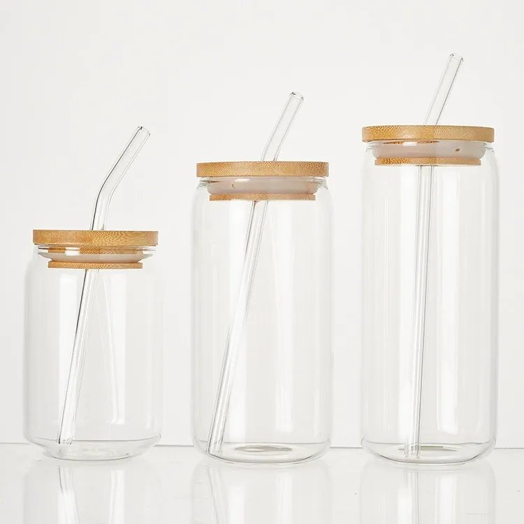 Borosilikatglas-Trinkglas mit Strohhalm 500ml 4