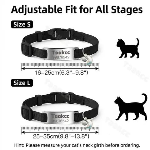 Gravurfähiges Elastisches Katzenhalsband mit Glocke