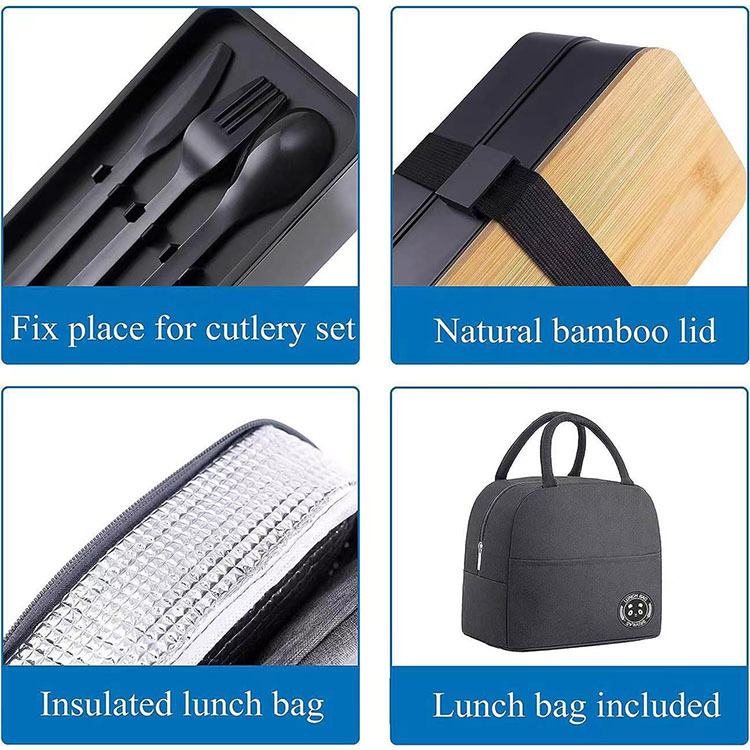 Bambus-Bento-Box Doppelschicht Lunchbox 2