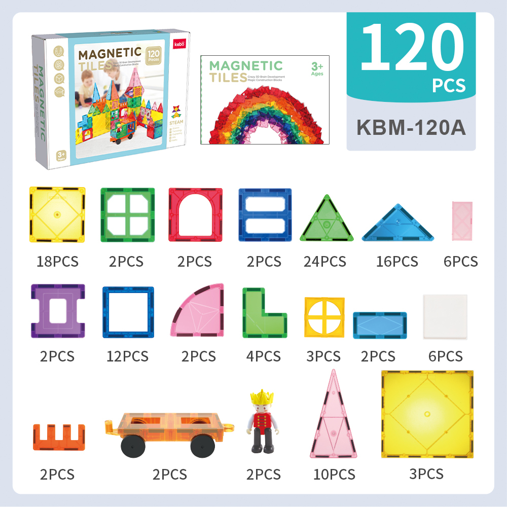 Magnetische Bausteine Set mit 120 Teilen 3