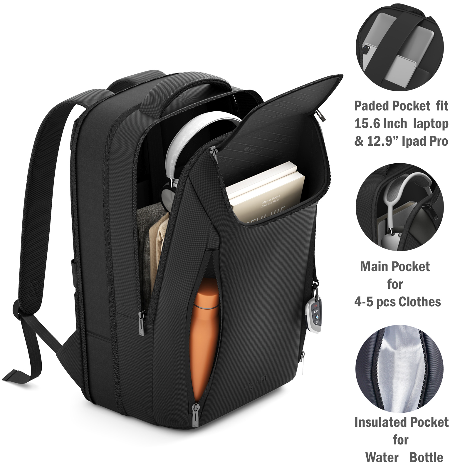 Großer wasserdichter Nylon-Laptop-Rucksack 3