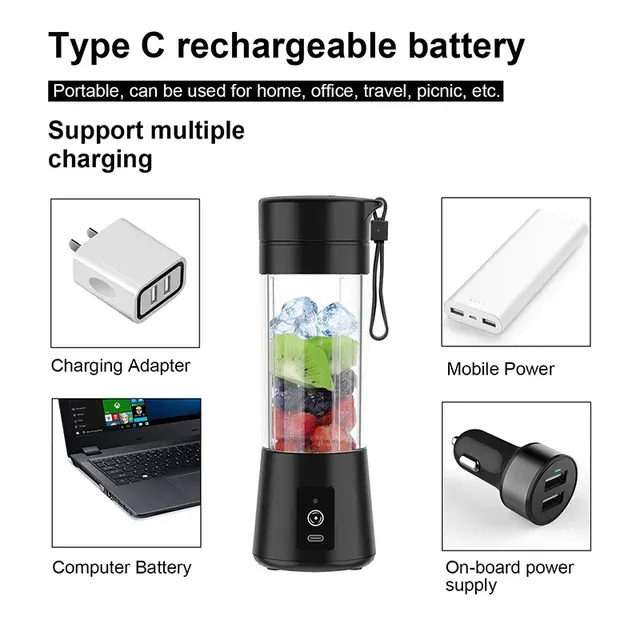 Tragbarer USB Mixer 380ml Entsafter 3