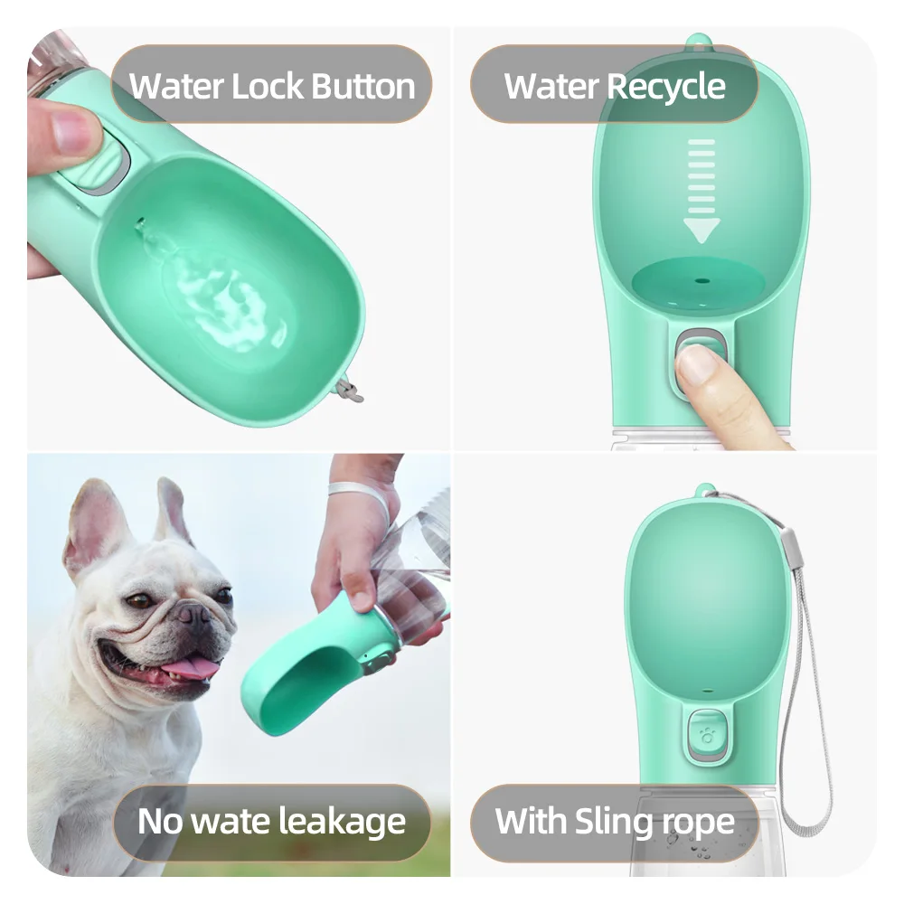 Tragbare Hunde-Trinkflasche mit Schüssel 4