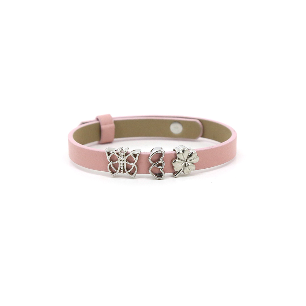 Bunte Kinder-Armbänder-Set aus Lederperlen 4