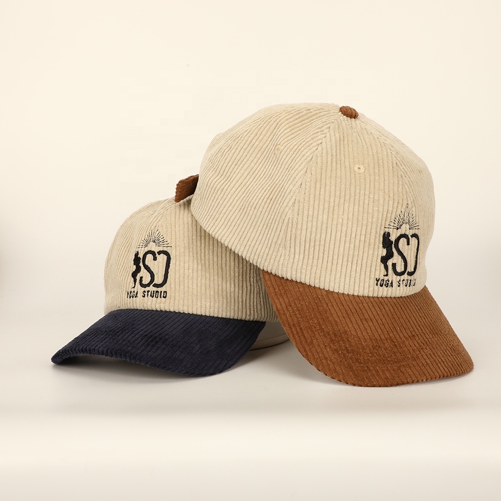 Cord-Dad-Cap mit Stickerei und gebogenem Schirm 2