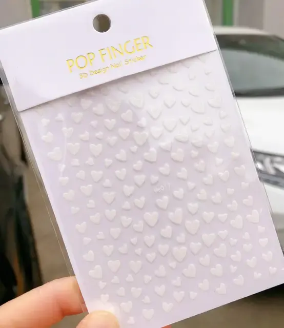 Dünne Herz-Nagelsticker zum Valentinstag 4