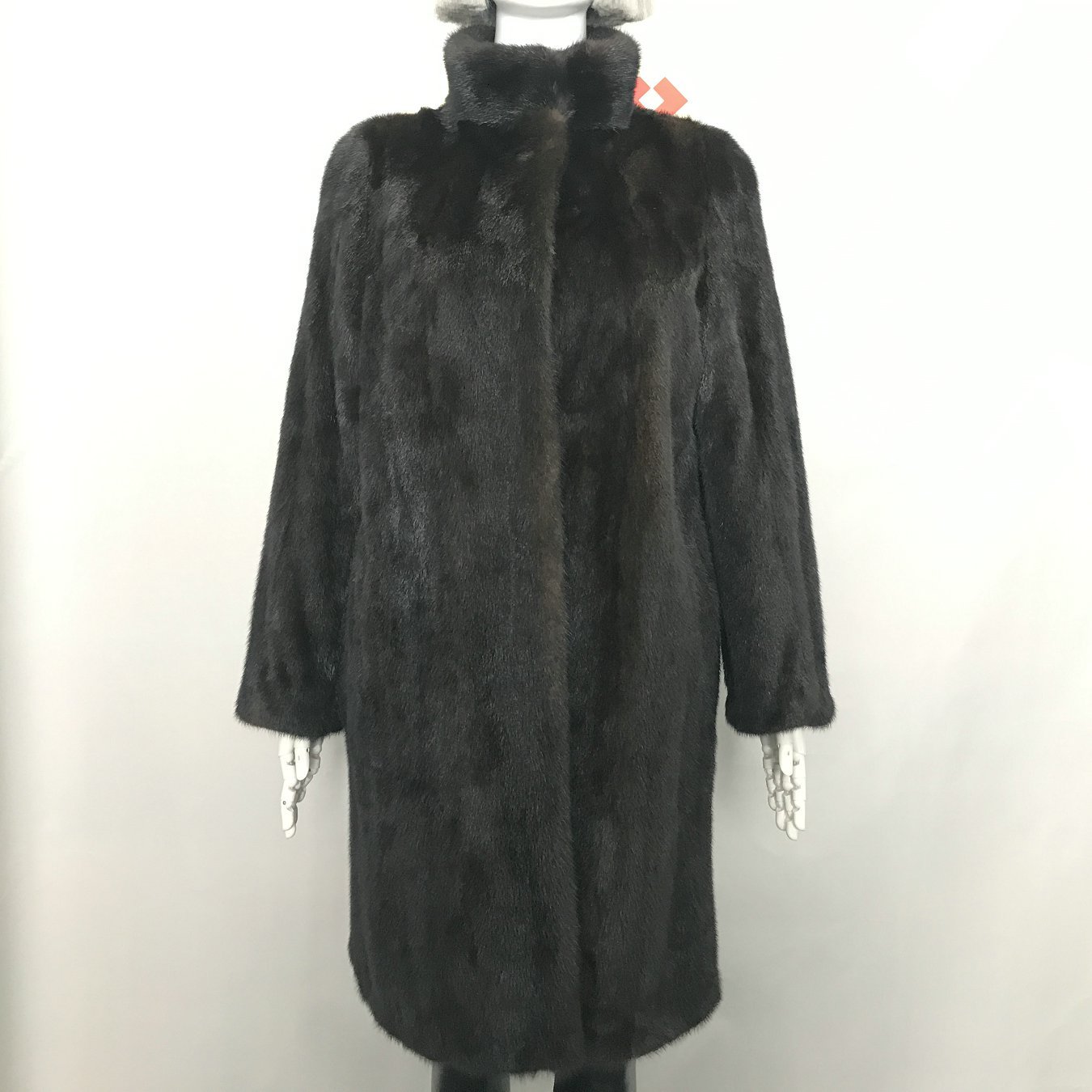 Damen Trenchcoat Echtpelz Nerz Braun wasserdicht 2