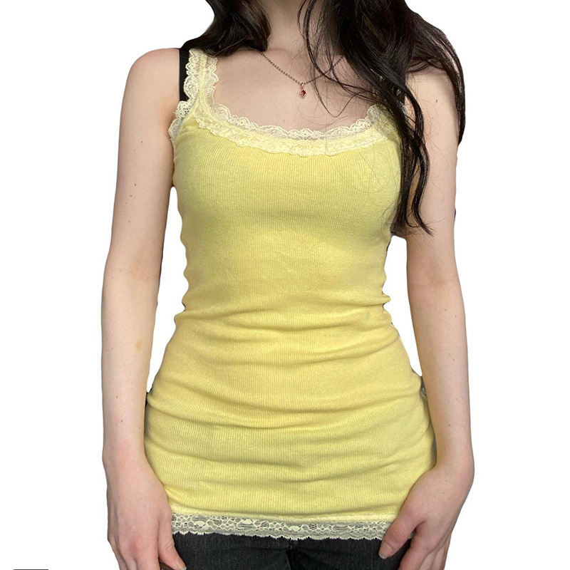 Slim-Fit Casual Mantel mit Spitzenbesatz