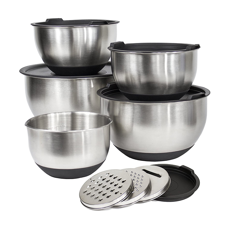 Edelstahlschüssel-Set mit Reibe 2