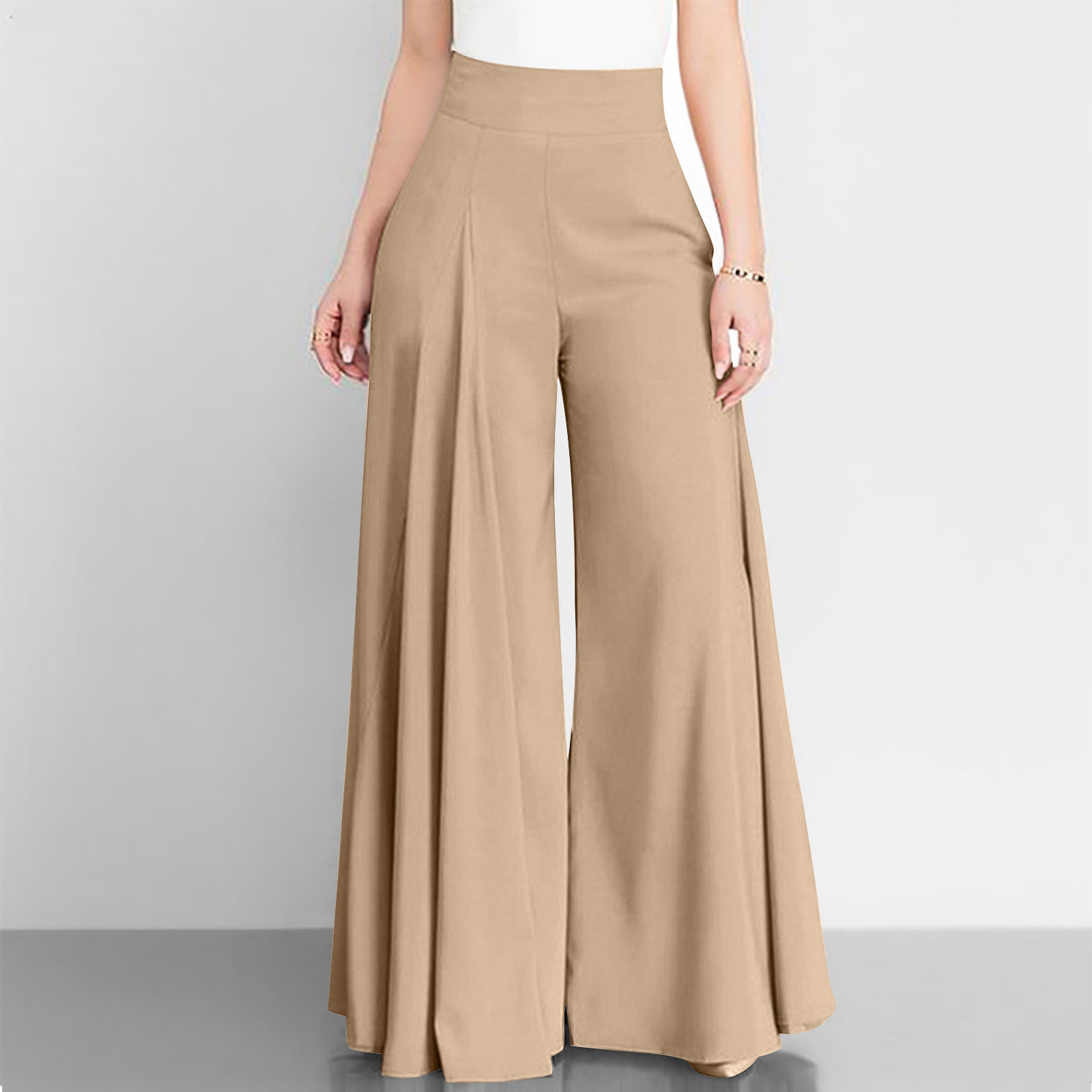 Damen Hose mit hohem Bund Weites Bein 3