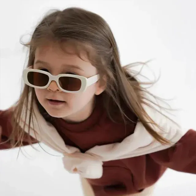 Kinder Vintage Rechteck-Sonnenbrille Mattiert 2