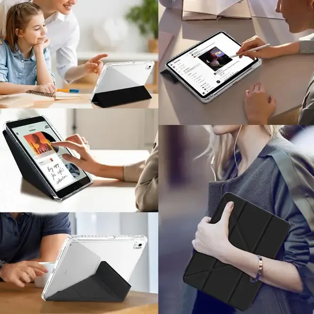 Klare Flip-Hülle für iPad, Dreifach-Falz 3