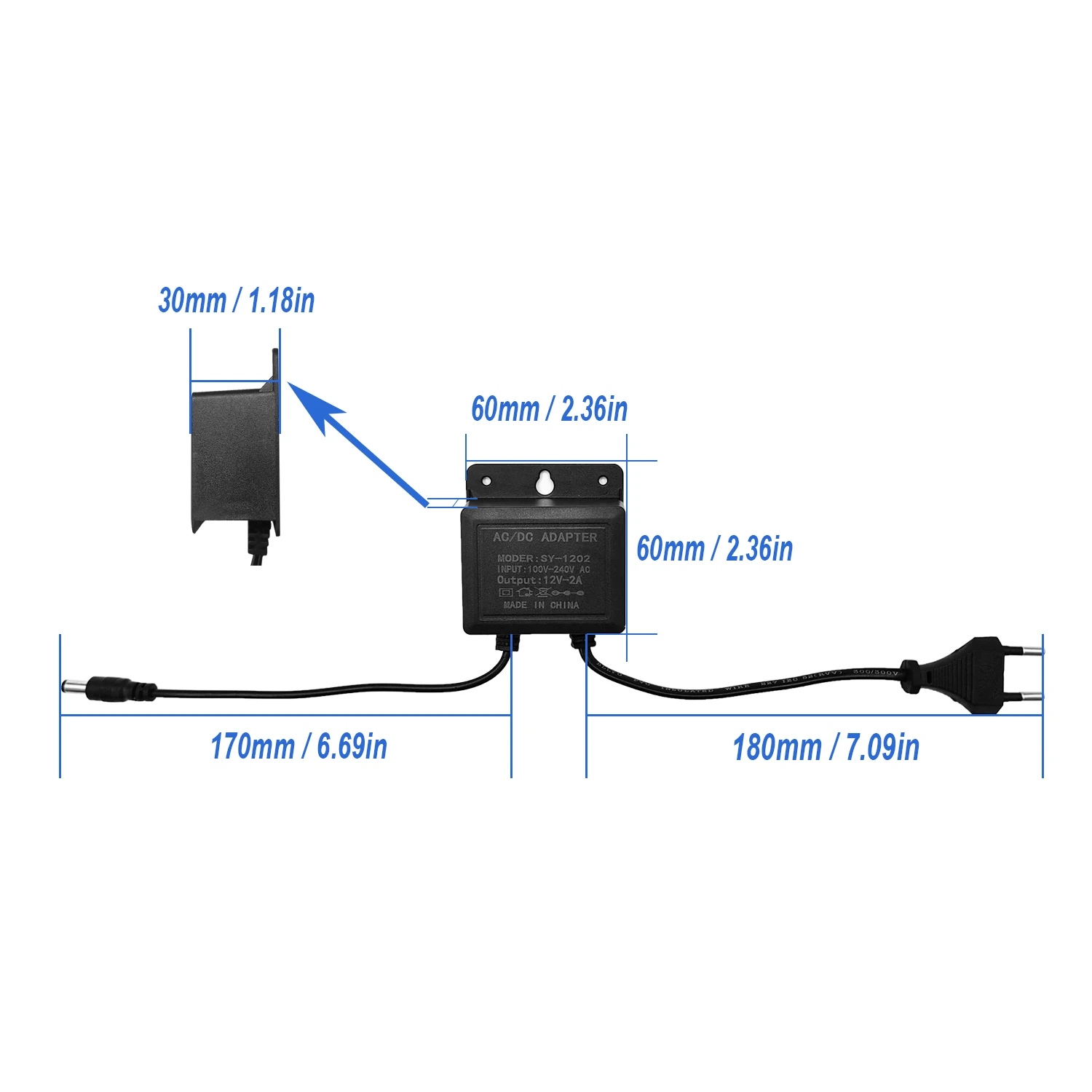 Wasserdichtes 12V-Netzteil mit EU-Stecker 2