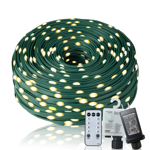 Warmweiße Lederkabel-Lampe 10 m