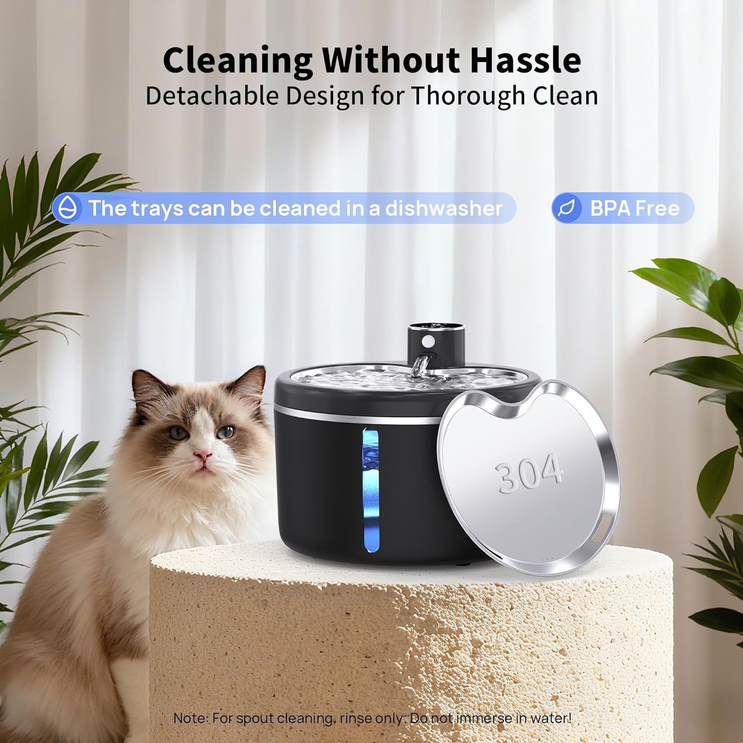 Automatischer Katzen-Trinkbrunnen 3 L, kabellos 4