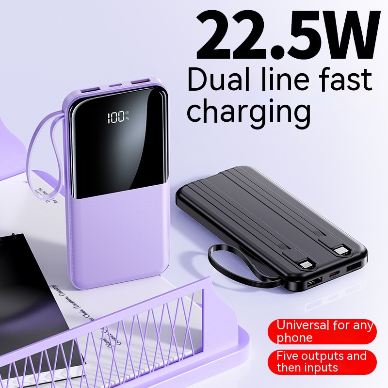 Ultraflache Powerbank 20000mAh mit Kabel