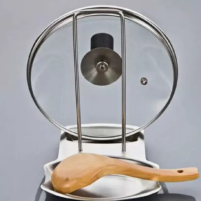 Edelstahl-Topfdeckelhalter mit Küchenregal 2