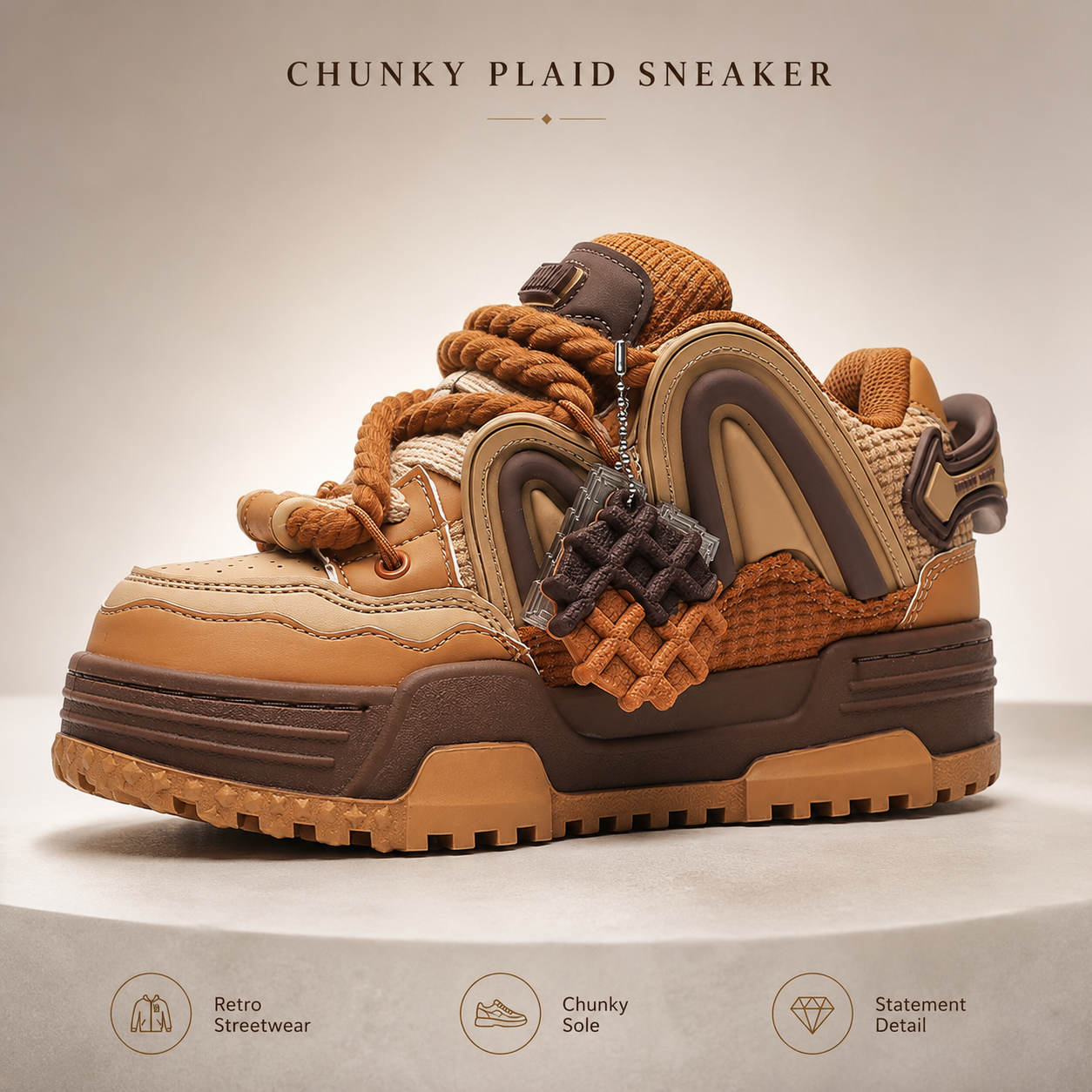 Retro-Sneaker im Karo-Design für Herren