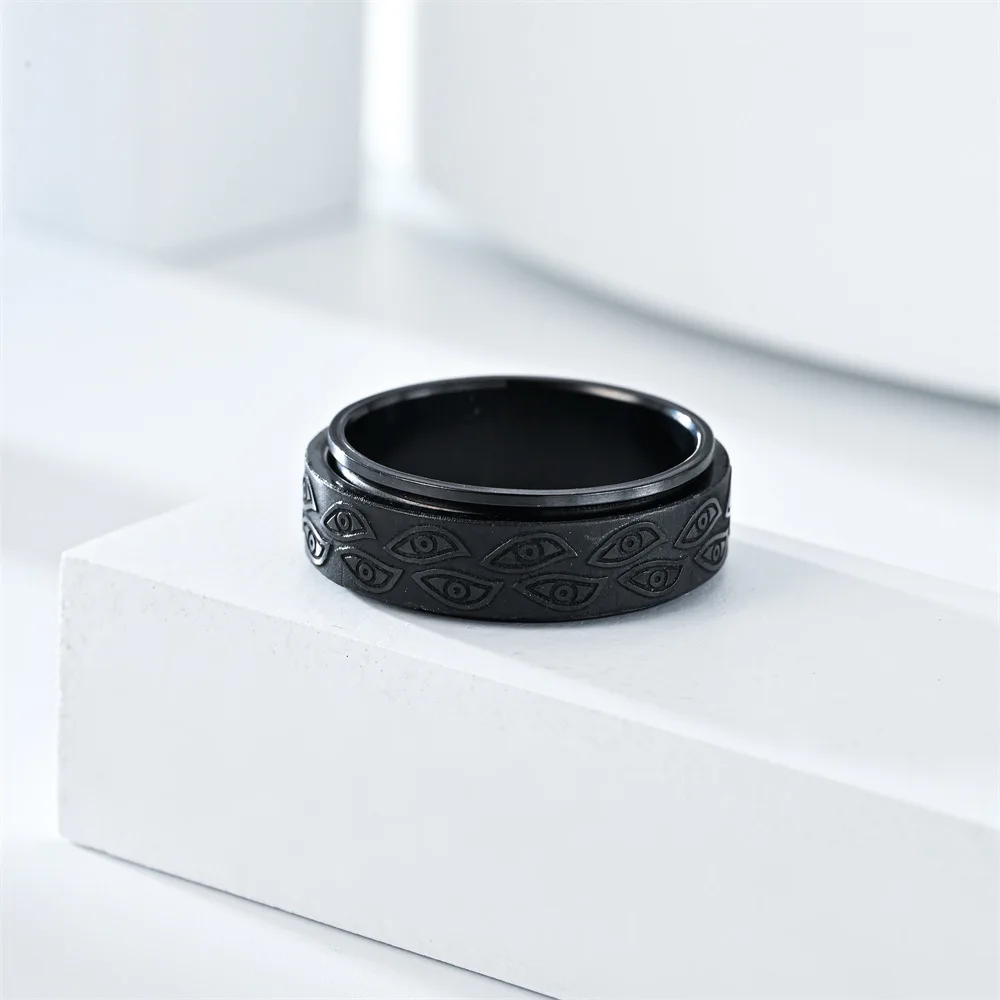Anti-Stress-Spinner-Ring mit Dämonenauge für Männer 4