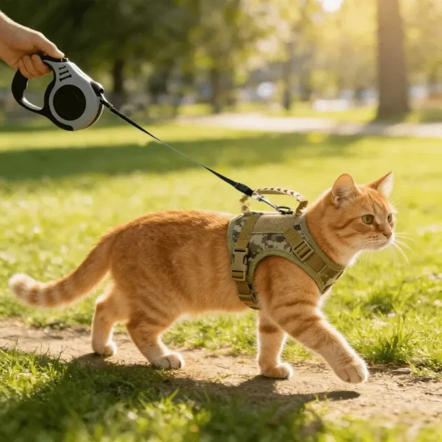 Katzengeschirr mit Leine 3