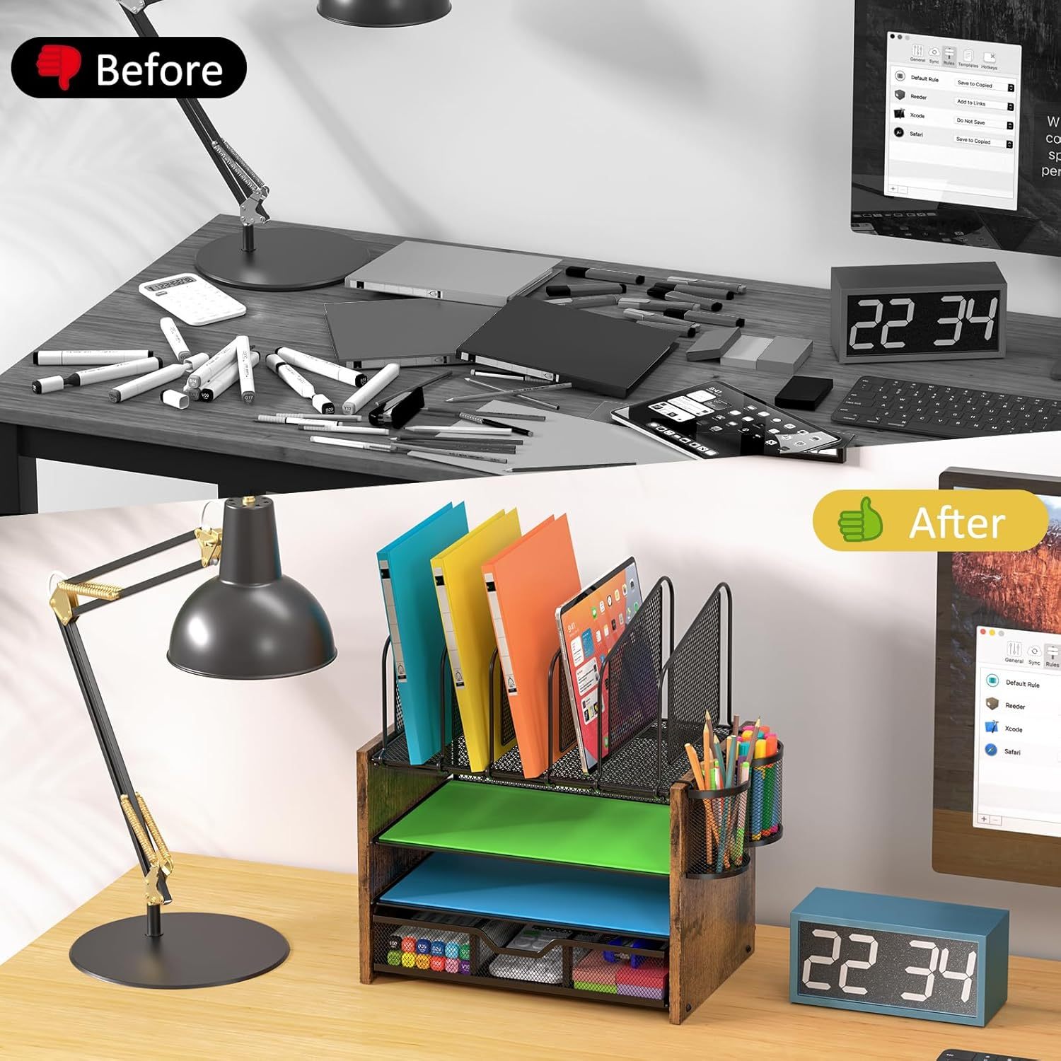 Faltbarer Schreibtisch-Organizer aus Mesh 3