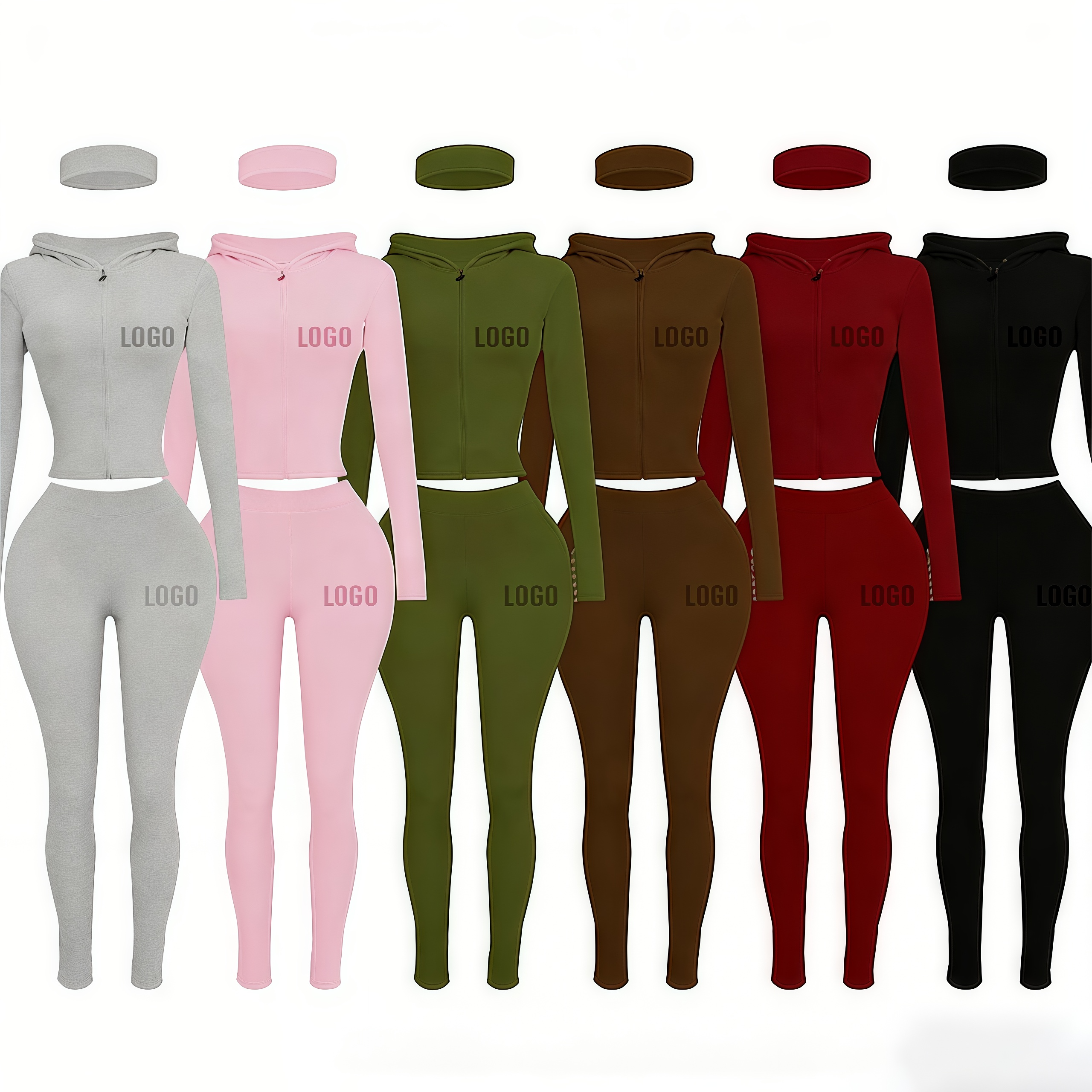 Damen Zweiteiler-Set mit Kapuzenpullover, atmungsaktiv 2