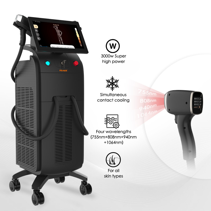 Schmerzfreies Diodenlaser-Haarentfernungsgerät mit 4 Wellenlängen 4