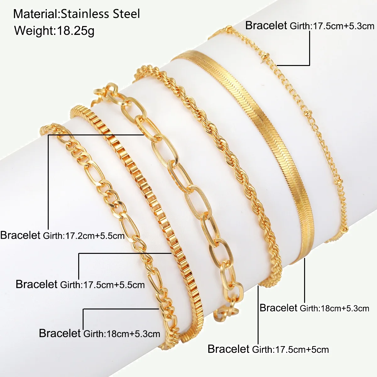 Verstellbares Figaro-Armband, Unisex, Edelstahl 3