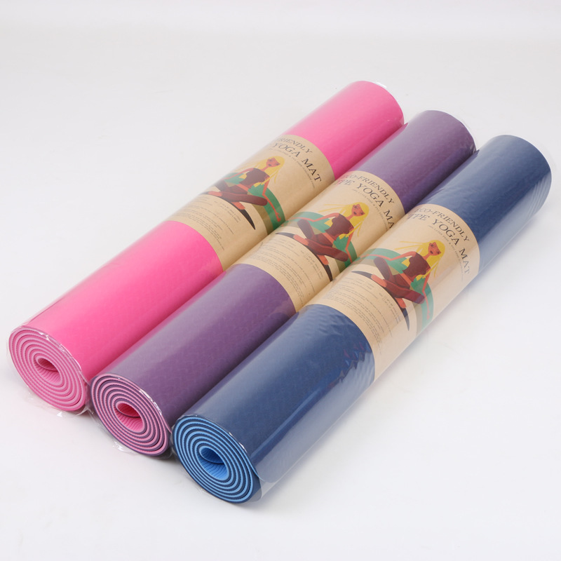 Zweifarbige TPE Yogamatte mit Streifen 3