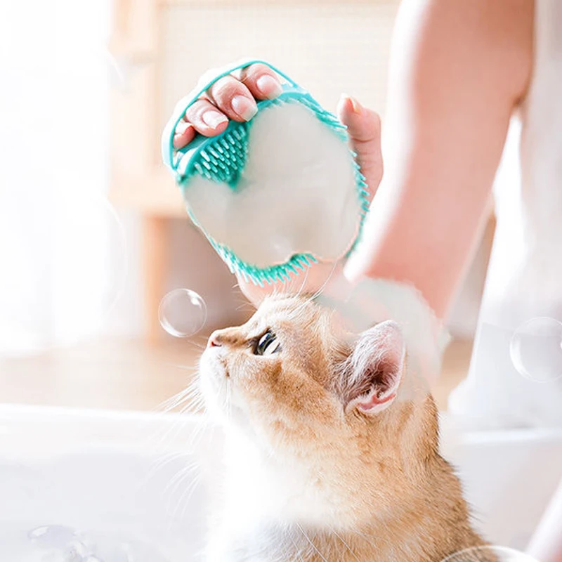 Silikon-Hundebadebürste mit Shampoo-Spender 3