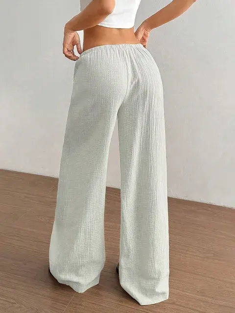 Elegante Damen-Freizeithose mit weitem Bein 2