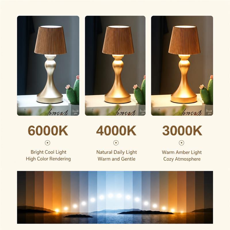 Touch-Tischlampe mit USB-Akku, Lichtdesign für Schlafzimmer 4