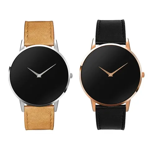 Minimalistische Lederuhr im Retro-Design