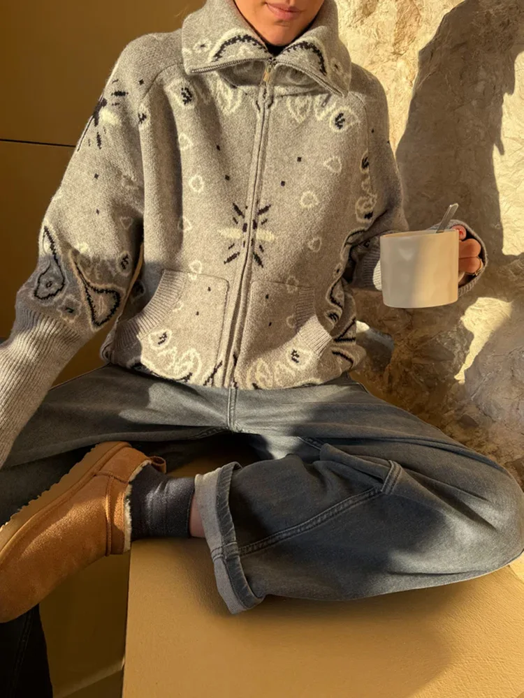 Jacquard-Strickjacke 4