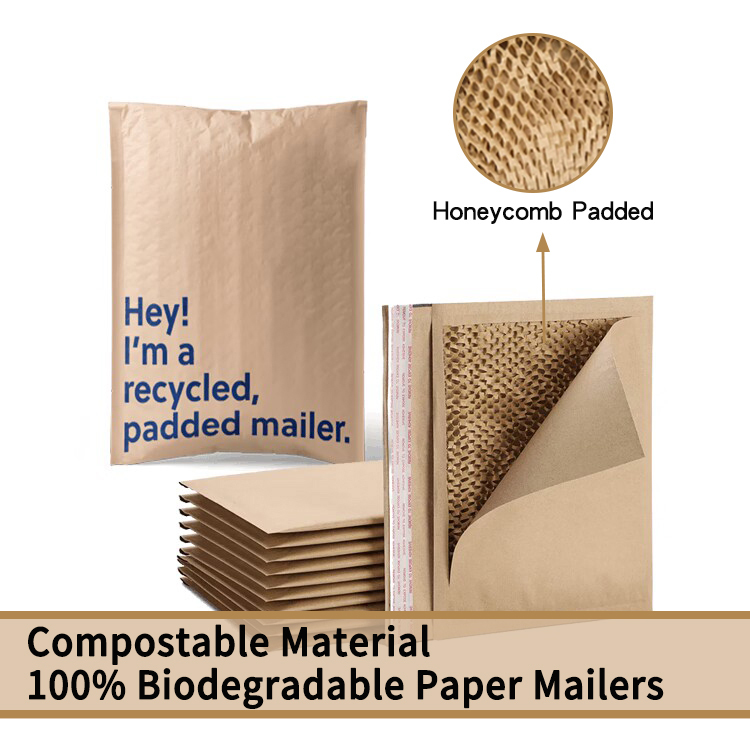 Kompostierbare Kraftpapier-Versandtaschen mit Wabenpolster 2
