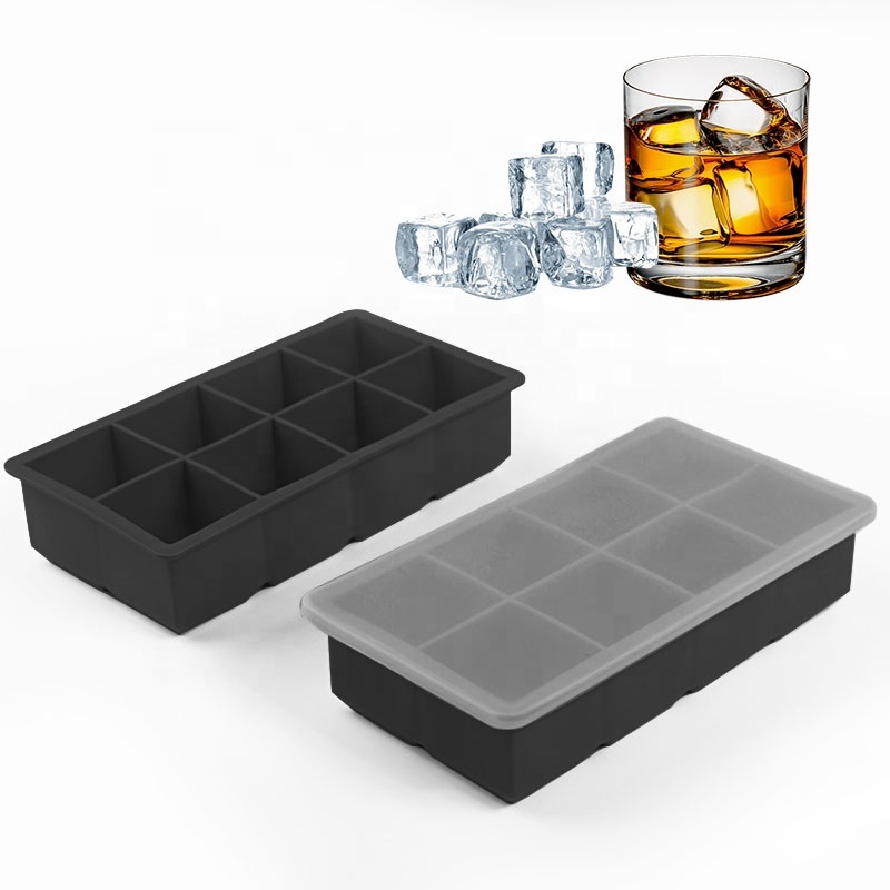 Wiederverwendbare Silikon-Eiswürfelform mit Deckel
