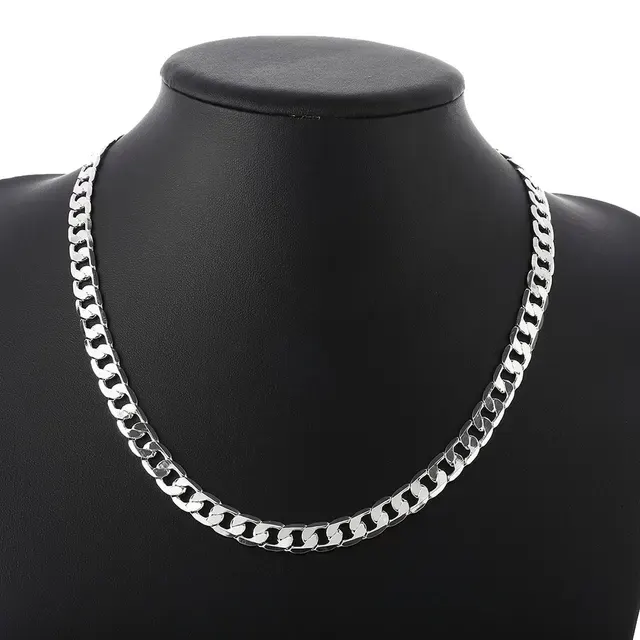 Sterlingsilber Flachkette mit Charms 6mm 3
