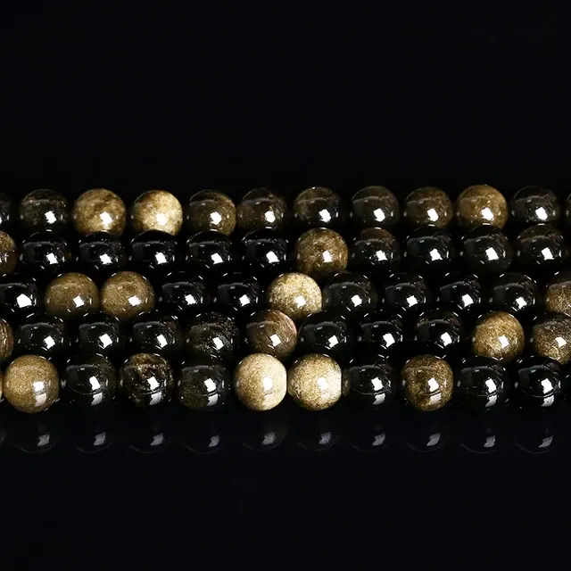Schwarze Obsidian-Perlen, glänzend, 4–12 mm 3