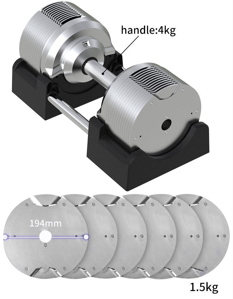 Verstellbares Kurzhantel-Set 41,5 kg 4