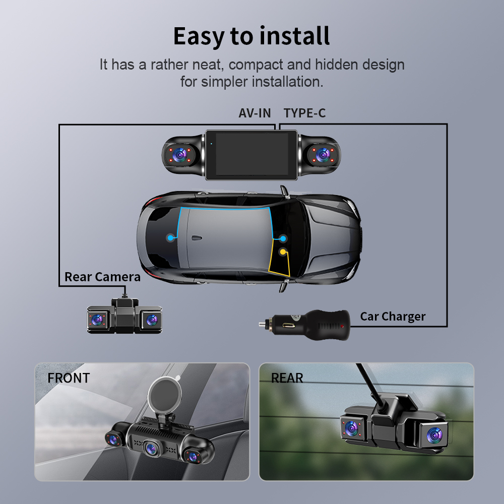 360-Grad-Dashcam mit 5 Kanälen und Nachtsicht 3