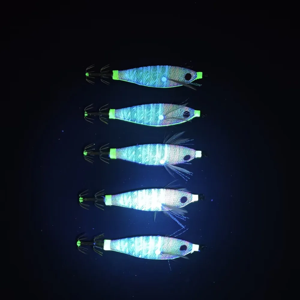 5er-Set UV-Tintenfisch-Jigköder 8 cm 3