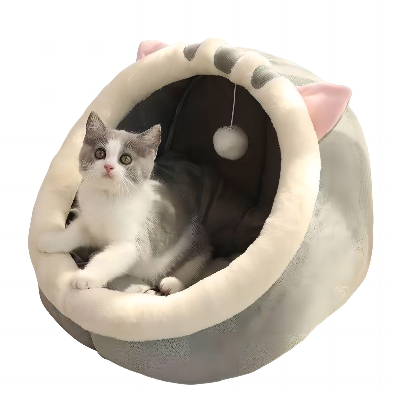 Geschlossenes Vierjahreszeiten Katzenbett mit Abnehmbarer Decke 4