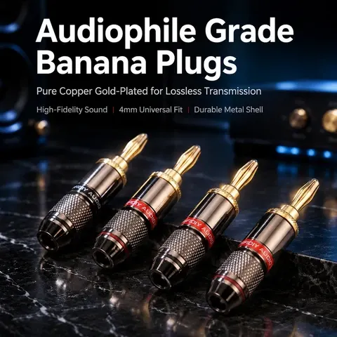 4mm Vergoldete Bananenstecker Kupfer Set