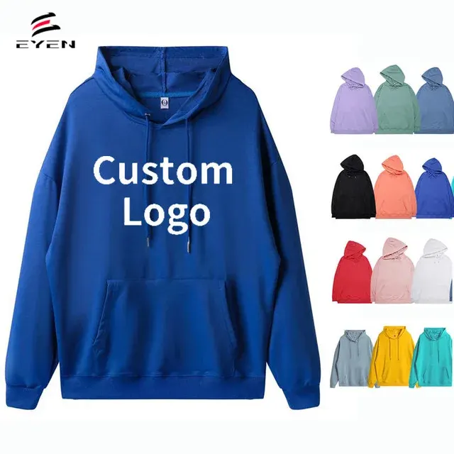 Unisex Baumwoll-Hoodie in Uni-Farbe 1