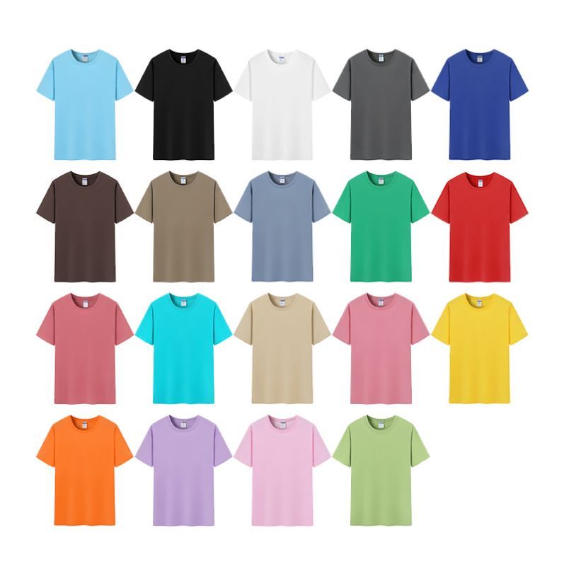 Unisex-Baumwoll-T-Shirt aus Strick, Kurzarm 3