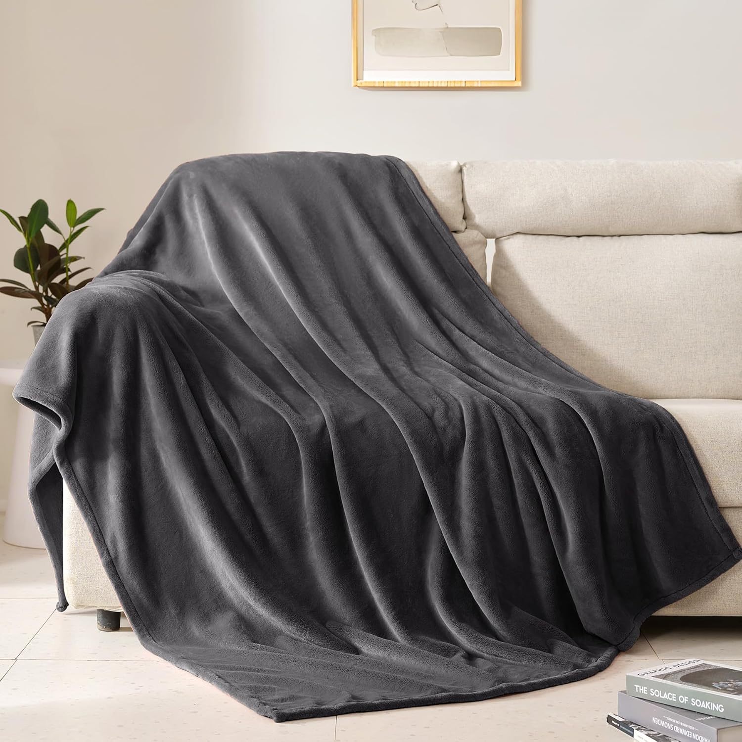 Super weiche Fleece-Schoßdecke in Uni 2