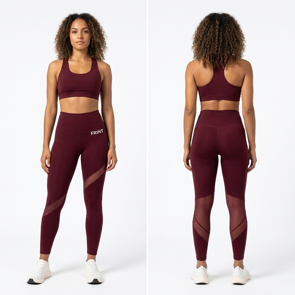 Plus Size Yoga Set Leggings mit Crop Top