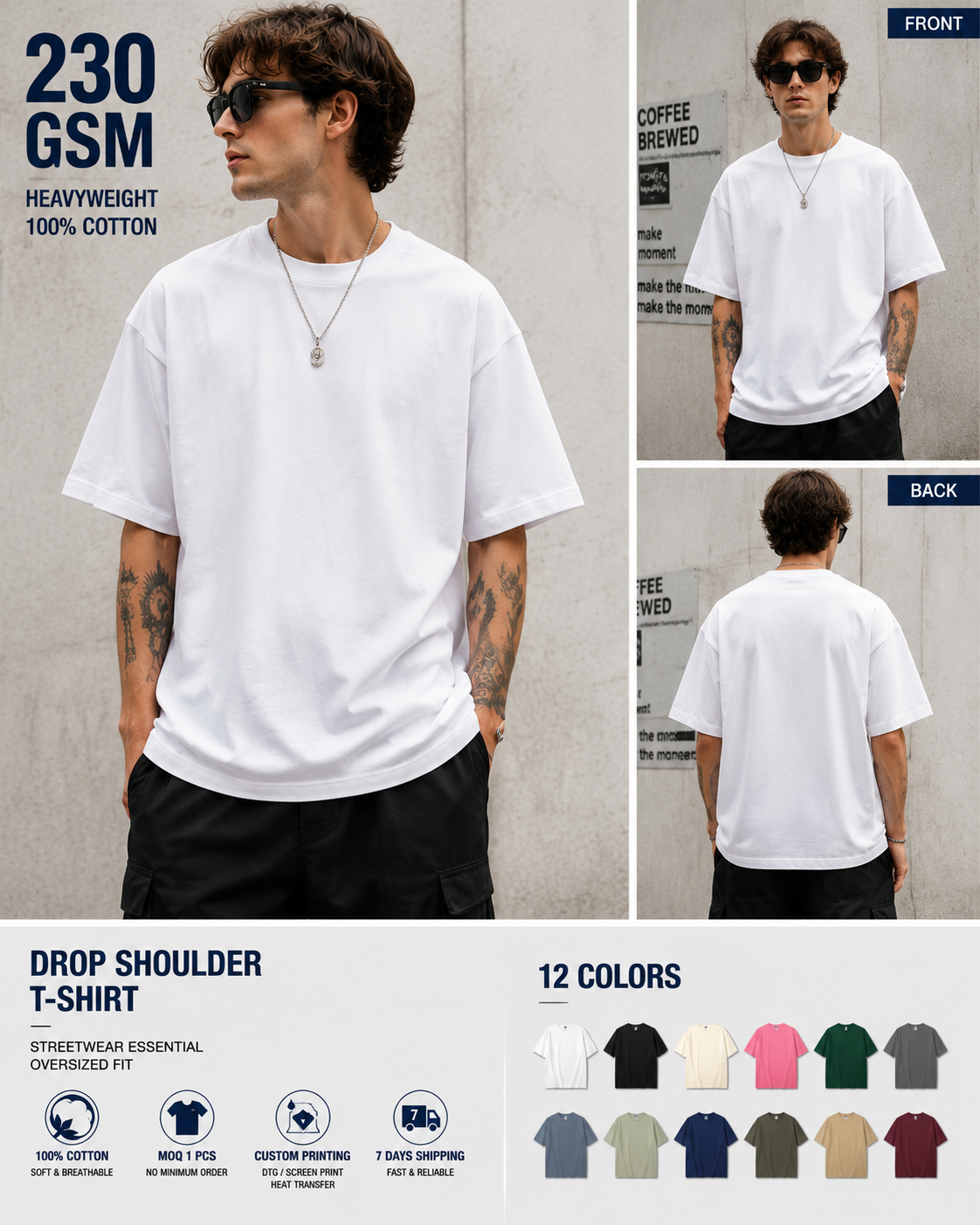 Schweres Oversize-T-Shirt aus 230 GSM Baumwolle 2