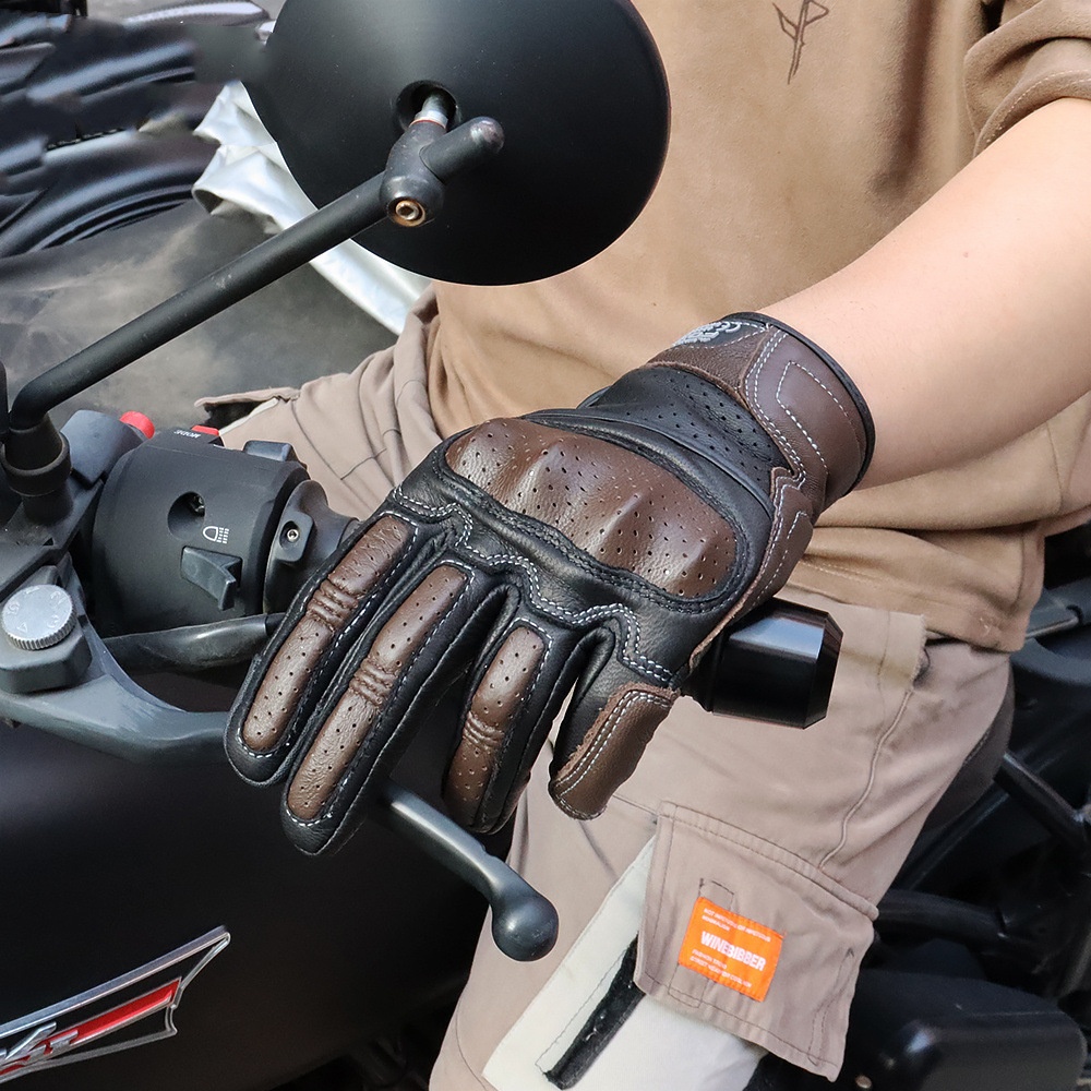 Motorrad-Lederhandschuhe